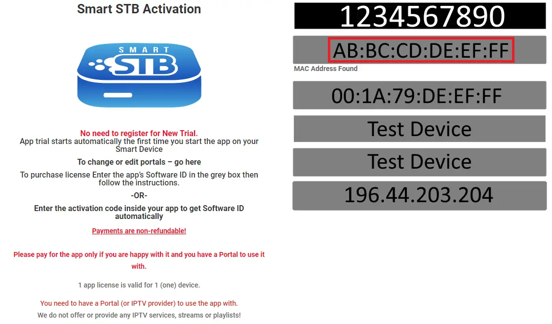 trial activation code with software ID