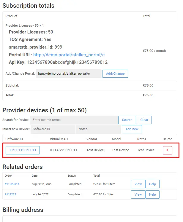device table